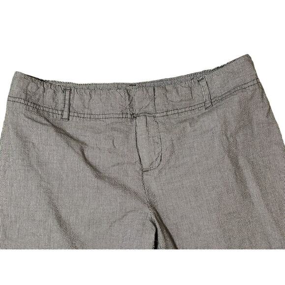 COLDWATER CREEK Natural Fit Capris Size 10 Striped Gray Minimalist Lightweight - Picture 2 of 8